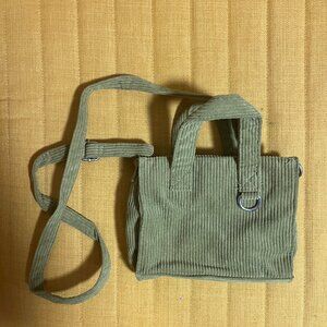 Green Corduroy Mini Shoulder Bag